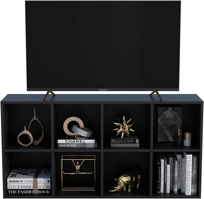 OSCHF 8-Cube Storage Shelf Bookcase - Wooden 4-Tier Floor Standing Open Bookshelf, Modern TV Stand up to 55 Inchs for Home an