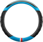 13 Inch Golf Cart Steering Wheel Cover, Anti Slip Breathable Leather Steering Wheel Cover, Comfortable Grip Feeling for EZGO TXT & RXV (Blue)