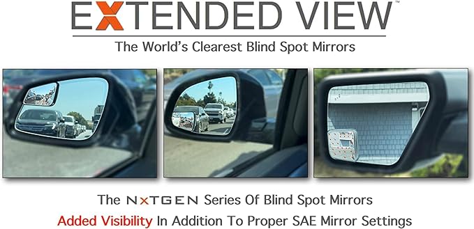 NXTGEN Custom Blind Spot Mirrors - Compatible With 2015-2020 Ford F150 13th Generation Factory Mirrors With BLIS | Extended View