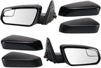 TRQ Driver & Passenger Side Power Mirror Set with Spotter Glass Paint to Match Caps Textured Black Compatible with 2011-2012 