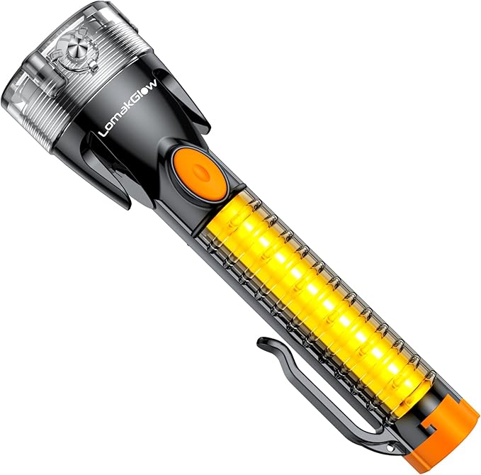 Multifunctional Car Safety Flashlight - Emergency Escape Tool with Window Breaker, Seatbelt Cutter, 3 Light Modes & Magnetic 