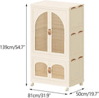 Heavy Duty Clothes Rack - Portable Foldable Wardrobe with Hanging Space on Wheels for Bedroom, Dorm, or Laundry Room Use, 81x