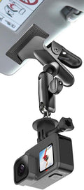 Car Sun Visor Camera Mount Holder for GoPro - [Metal Super Clamp] 360° Ballhead Magic Arm Accessories with 1/4"-20 Thread, for GoPro Hero13 Black 12 11 10 9 8 7, Insta360 X3 X4 Go3 Ace Pro DJI Action