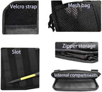 Tactical Molle Car Sun Visor Organizer – Semi-Rigid Storage Panel with Zipper Pouch & Glasses Clip, Universal Organizer for Cards, Pens & Tactical Gear, Fits All Cars, SUVs, Trucks
