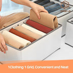 EASEVE Wardrobe Closet Organizer and Storage for Clothes - 7 Grids Foldable Drawer Dividers Organizers for Jeans | Pants | Sh