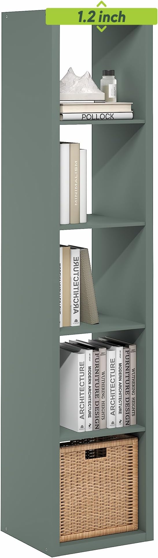 Furinno Cubicle Book Shelf, Vertical 5-Cube Bookshelf, Extra Thick Horizontally & Vertically Reversible Bookcase with Open Ba