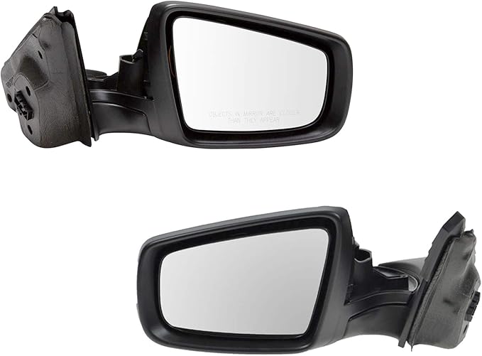 TRQ 2 Piece Driver and Passenger Side Mirror Assembly Set Electric Adjustment Heated No Memory Black Compatible with 2010-201