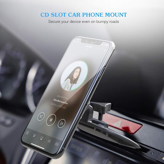 Car Phone Mount,Magnetic Cd Slot Car Mount Phone Holder 6 Magnet for iPhone 11 Pro Xs MAX XR XS X 8 7 Plus, Galaxy S10 S10+ S10e S9 Note 9 (Black)