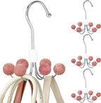 TOPIA HANGER Hoodie Hangers 4-Pack with 6 Cedar Balls, 360°Swivel Purse Hanger, Scarf Hanger, Closet Hooks, Handbag Organizer