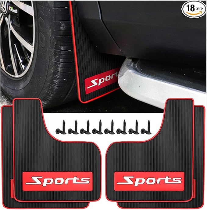 HZEL Car Mud Flaps, 4PCS Soft Flexible Bendable Rubber Vehicle Mudguard Splash Guard with Hardware Tool, Auto Exterior Protec