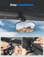 KEMIMOTO Rear view Mirror Compatible with CFMOTO UFORCE 1000/1000 XL & Polaris Ranger 1000 XP 900 500 570 / Crew, Features Stable Top Mounting No Vibration, Multi-Angle Adjustment Accessories