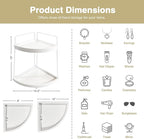 Forbena White 2 Tier Corner Bathroom Counter Organizer, Bathroom Countertop Shelf Organizer for Kitchen Sink, 2 Tier Makeup V
