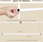 Closet Rod Extenders - White Adjustable Closet Hanging Bar, Width & Height Expandable Clothes Rod, Space-Saving Closet Organi