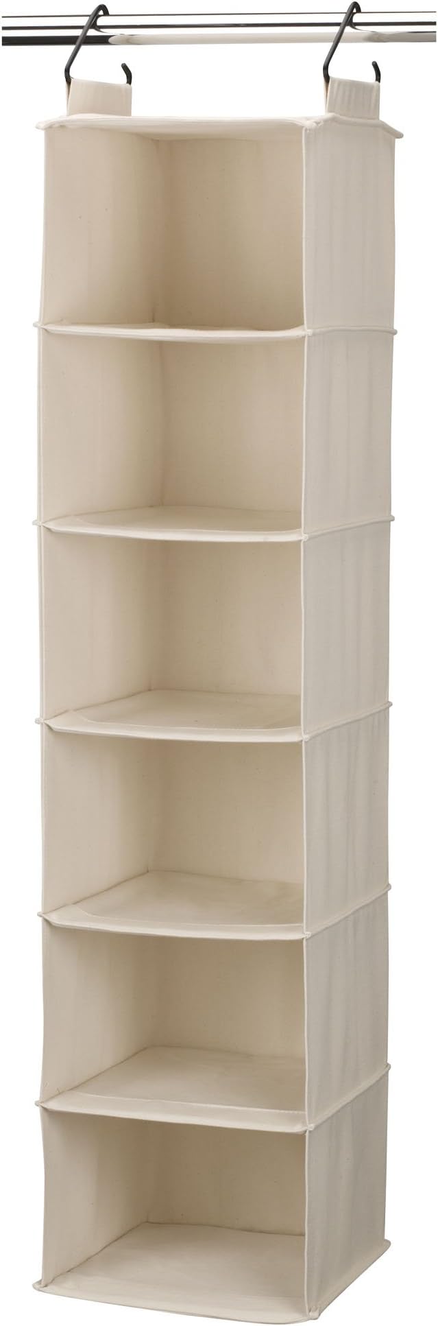 Household Essentials Cedarline 6-Shelf Hanging Closet Organizer, Heavy-Duty Cotton Canvas, Breathable, Versatile, Compact, Pe