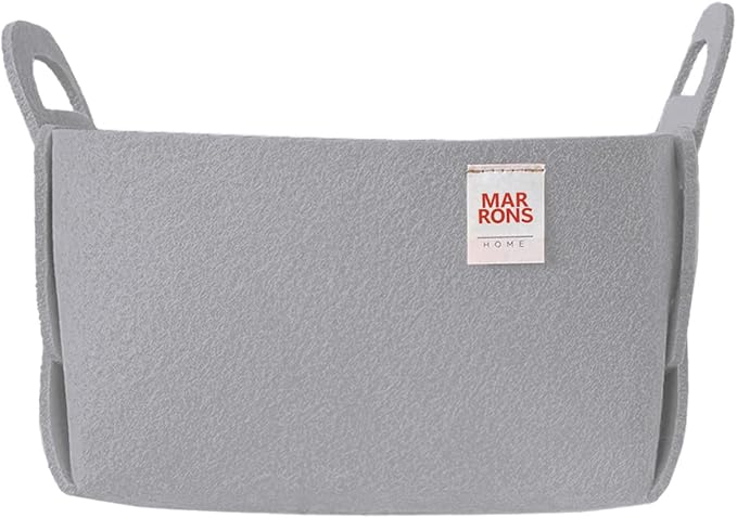 Collapsible Felt GRAY Storage Bin Small 7.1"x5.1"x5.1" – Foldable Basket with Handles for Closet, Toy Storage, Laundry Room O