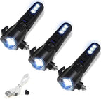 Emergency Car Flashlight - 2000 Lumen Dual Light 4-Level Battery Indicator Window Breaker & Seatbelt Cutter USB Rechargeable 