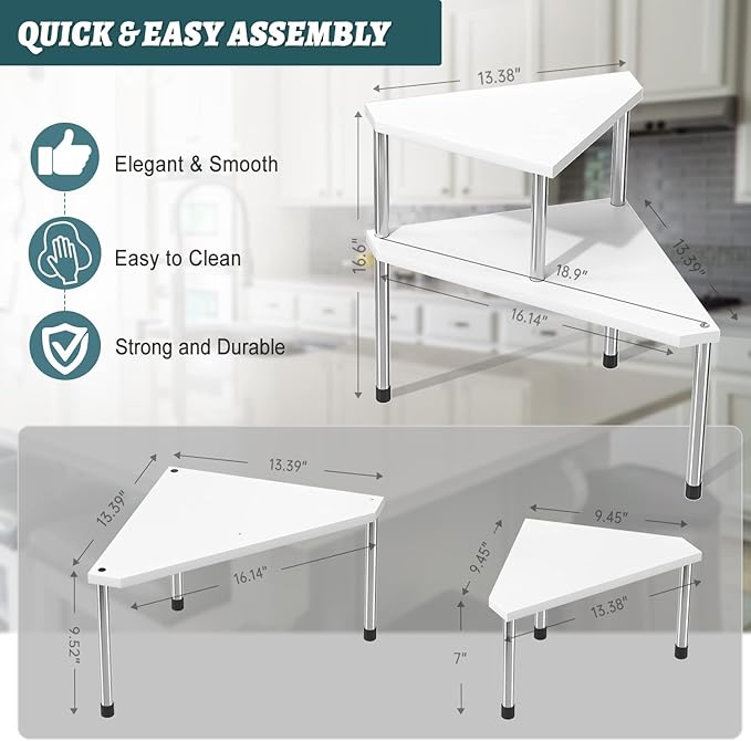 Weenson Bathroom Counter Organizer Over Sink for Toiletries Makeup, Kitchen Countertop Organizer Spice Rack for Salt, 2-Tier 