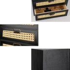 Large Wooden Drawer BoHo Desk Organizers Wooden Storage Dox with Drawers Rattan Paper Storage Drawer Wood File Organizer Libr