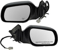 TRQ 2 Piece Driver and Passenger Side Mirror Assembly Set Electric Adjustment Heated No Memory Black Compatible with 2003-200