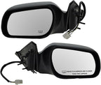 TRQ 2 Piece Driver and Passenger Side Mirror Assembly Set Electric Adjustment Heated No Memory Black Compatible with 2003-200