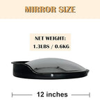 Convex Mirror - 12" Safety Mirrors for Garage, Warehouse, Pole-Mount Large Security Mirror for Driveway with Flexible PC Lens (12 Inch, Black)