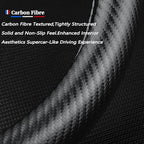 Customized Steering Wheel Cover Compatible with Acura, Nappa Leather & Carbon Fiber Design Car Steering Wheel Cover, with Coasters and 3-in-1 USB Fast Charging Cable (Black)