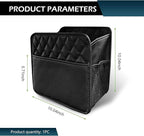 Car Seat Back Organizer, 10" x 10" Multifunctional Auto Backseat Hanging Storager with Side Pockets, Big Capacity Waterproof Wear-Resistant PU Leather Garbage Can for Most Cars (Black)