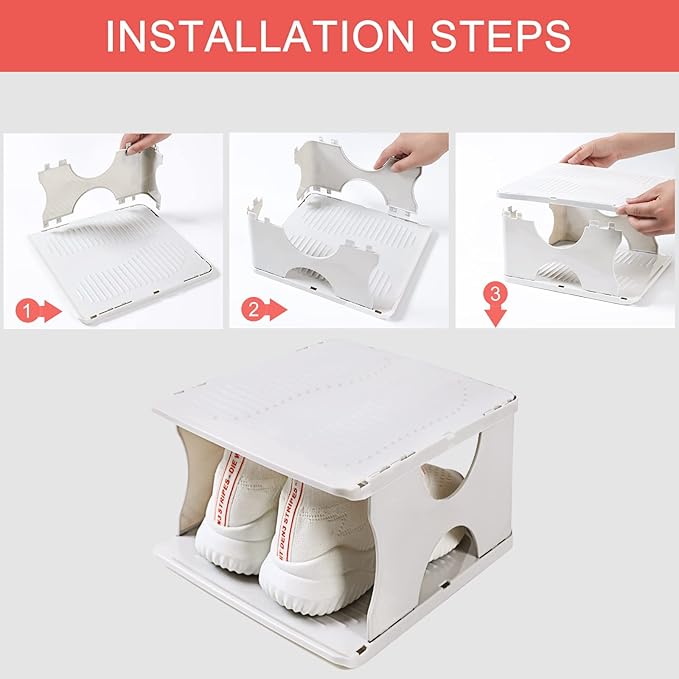 6-Tier Shoe Rack,Stackable Shoe Storage Organizer for Bedroom Entryway, Adjustable Shoe Rack,Shoe Slots Organizer Shelf, Easy