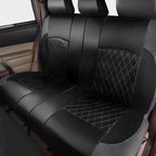 Universal Deluxe Pu Luxury Vinyl Faux Leather Car Seat Covers Full Set, Airbag Compatible, Breathable, Fit for Most Sedans, V