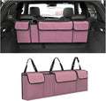 AUCELI Car Trunk Organizer, Backseat Hanging Large Storage with Adjustable Straps, Waterproof Collapsible Cargo Bag with 4 Pockets, Sturdy Space Saver Frees Trunk Floor for SUV, Truck, MPV