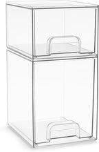 Sorbus Acrylic Storage Containers - 2 Pack, Stackable Storage Bins Set for Bathroom Organization - Clear Acrylic Drawer Organ