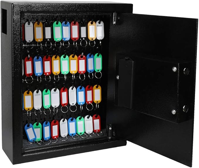 KYODOLED Electronic 40 Keys Cabinet Wall Mount, Digital Key Safe Lock Box, Large Security Lockbox for House Key, Heavy Duty C