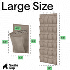 GORILLA GRIP Over the Door Shoe Organizer, 24 Large Breathable Mesh Pockets, Space Saving Hanging Storage Holder, Closet Rack