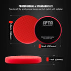 Red T10 Ultra-Fine Finishing Foam Polishing Pads, SPTA 1Pcs 5.5 Inch Face for 5 Inch 125mm Backing Plate Compound Buffing Sponge Pads for Car Buffer Polisher Compounding, Polishing and Waxing-FPTSS5R