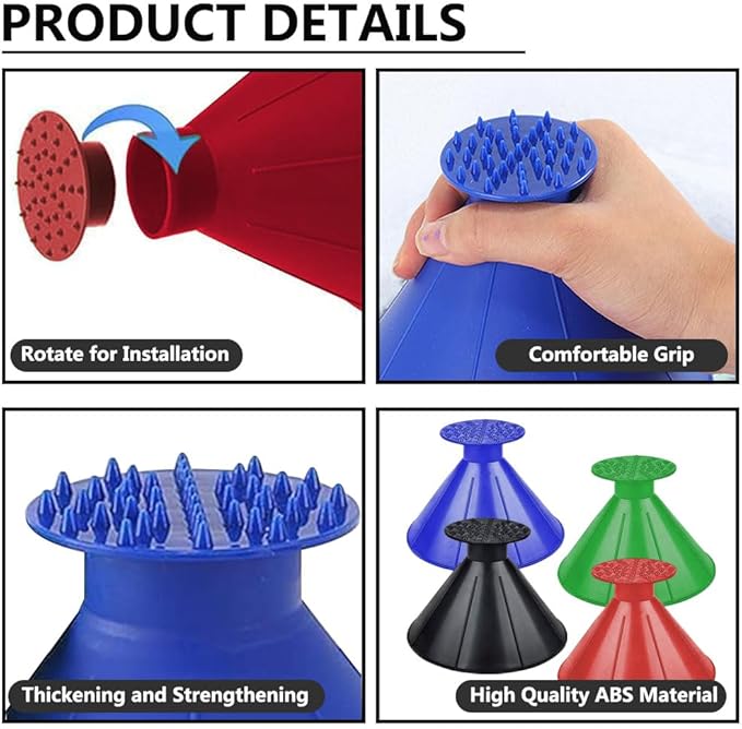 4 Pcs Ice Scrapers for Car Windshield, Magical Ice Snow Scrapers,Multifunctional Funnel Ice Scrapers for Car Windshield