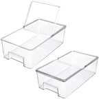 SANNO Vegetable Refrigerator Organizer Food Bins with lids Produce Saver Containers for Refrigerator, Food Fruit Vegetables s