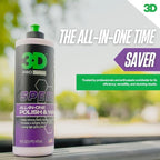 3D Speed All-In-One Polish & Wax – Scratch & Swirl Remover, Clear Coat Safe Paint Sealant – High Gloss Finish, Easy Application – 32oz – Made in USA