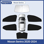 6PCS Car Window Shades for Nissan Sentra 2020-2024, Window Covers for Sentra Windshield Side Rear Windows, Full Set Privacy Protection Car Sunshade with UV Blocking for Camping Napping