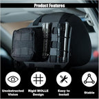 Car Headrest Organizer Rigid MOLLE Panel, Tactical Gear Seat Back Organizer, EDC Pouch Tool Gadget Holder, Backpack Insert Panel for Truck Equipment Mount Plate Modular Storage Shelf (Headrest Panel)
