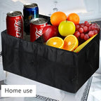 Trunk Organizer Car Basket Storage Tote Organizer Small Black Collapsible Snack Bins for Car SUV Sedan