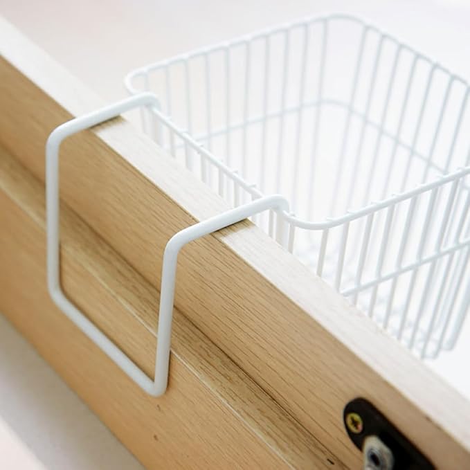 MAGICLULU Punch-Free Hanging Storage Basket 2-Pack Stainless Steel Wire Organizer with Drainage for Kitchen and Bathroom Spac