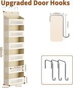 Over The Door Organizer with 6 Large Pockets, Over the Door Storage 12 Side Pockets, Hanging Door Organzier 44 lb Load Behind