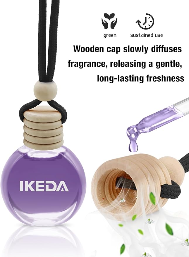 Ikeda Car Air Freshener: Hanging Car Smell Air Freshener | 10ml Hanging Car Perfume | Long Lasting Fragrance | Strong Scents 