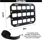 Car Headrest Organizer Rigid MOLLE Panel, Tactical Gear Seat Back Organizer, EDC Pouch Tool Gadget Holder, Backpack Insert Panel for Truck Equipment Mount Plate Modular Storage Shelf (Headrest Panel)