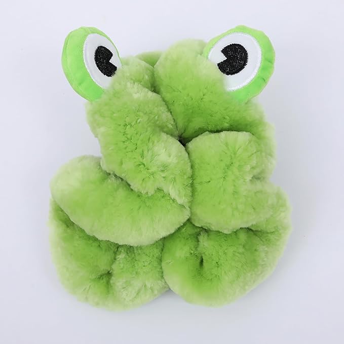 U&M 3 Pcs Set Fluffy Genuine Sheepskin Car Steering Wheel Cover with Handbrake Cover & Gear Shift Cover Fuzzy Wool Fur Soft Warm Winter (Green Frog, Shearling Wool)