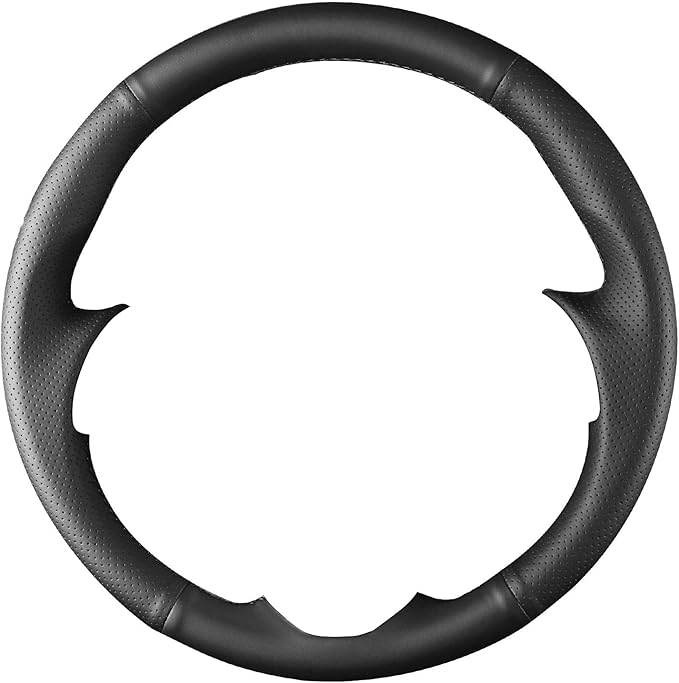 Hand Sewn Microfiber Leather Steering Wheel Cover on Wrap,Fit for Mazda 3 2014-2016 Mazda 6 2014-2016 Mazda 2 2015-2017 CX-3 2016-2017 CX-5 2013-2016 for Scion iA 2017