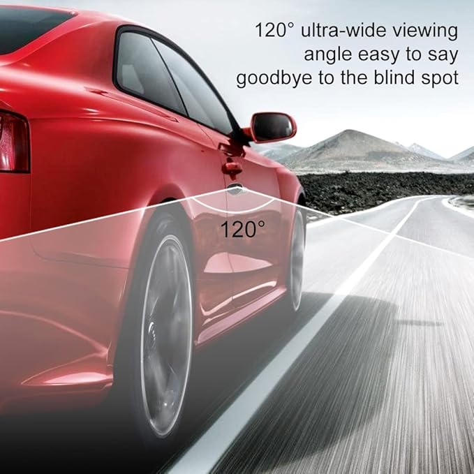 CVBS Signals Blind spot Camera Car Side View Camera IP68 Waterproof 120 Degree Wide Angle Side View Mirror kit Dark Grey