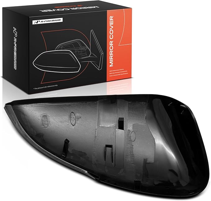 A-Premium Driver Side Rearview Mirror Cover Cap - Compatible with Honda Accord 2018-2024 - Smooth Black, with Turn Signal Hole