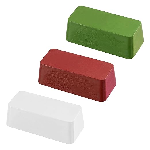 DSMART Metal Polishing Compound Buffing Polish Cutting Compounds 12 Oz. Kit for Metal Jewelry Aluminium Stainless Steel etc. - Green Fine/White Medium/Red Coarse (4 Oz. Each)- 3 Pack