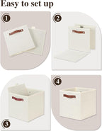 Temary 11x11 Storage Cubes Fabric Cube Storage Bins with Handles Clothes Storage Boxes Baskets for Organizing Home, Shelf, Cl